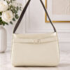 Belt Buckle Detail Short Sleeve Tote Bag Cream