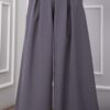 Waist-Embellished Pocketed Skirt Pants Grey