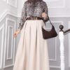 Waist-Embellished Pocketed Skirt Pants Stone – Bild 3