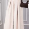 Waist-Embellished Pocketed Skirt Pants Khaki