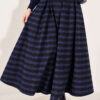 Checkedered Pleated Skirt with Waist Belt Navy Blue - immagine 3