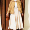 Belted Flared Voile Skirt Beige – Bild 2