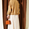 Belted Flared Voile Skirt Beige – Bild 3