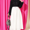 Belted Flared Voile Skirt White - Afbeelding 2