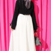 Belted Flared Voile Skirt White - Afbeelding 3
