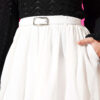 Belted Flared Voile Skirt White - Afbeelding 4