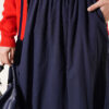 Belted Flared Voile Skirt Navy Blue - الصورة 4
