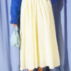 Belted Flared Voile Skirt Yellow