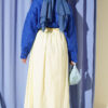 Belted Flared Voile Skirt Yellow - immagine 3