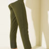 Belted Hook-and-Eye Fabric Trousers Khaki – Bild 3
