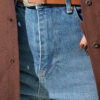Belted Mom Jeans Pants Light Blue – Image 4