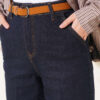 Belted Mom Fit Denim Pants Navy Blue – Bild 4