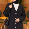 Self-Patterned French Terry Knit Cardigan Anthracite - immagine 3