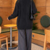 Self-Patterned French Terry Knit Cardigan Anthracite - immagine 4
