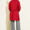 Self-Belted Basic Cardigan Burgundy - Imagen 3