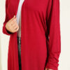 Self-Belted Basic Cardigan Burgundy - Imagen 4