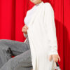 Self-Belted Basic Cardigan Ecru