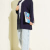 Self-Belted Basic Cardigan Navy Blue - immagine 2