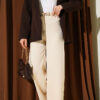 Self-Belted Basic Cardigan Beige – Bild 5