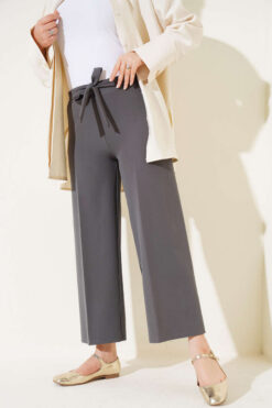 Self-Belted Dabble Pants Smoke