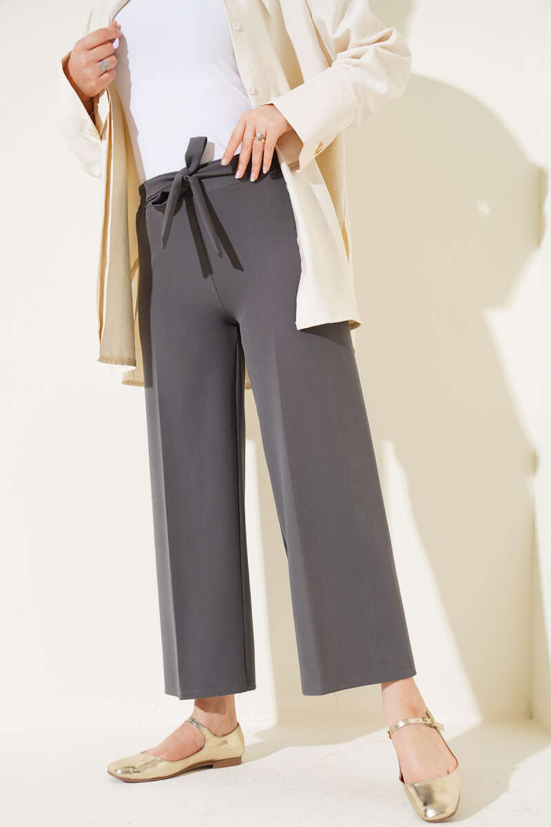Self-Belted Dabble Pants Smoke