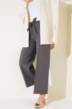 Alternative view of Self-Belted Dabble Pants Smoke