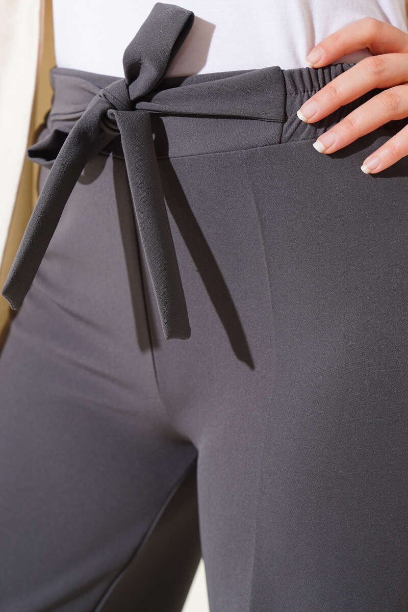 Self-Belted Dabble Pants Smoke – Image 4