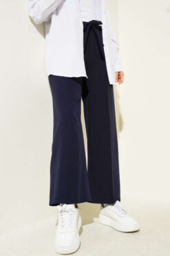 Alternative view of Self-Belted Dabble Pants Navy Blue