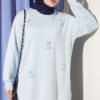 Cherry Embroidered Lace Tunic Baby Blue