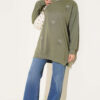 Cherry Embroidered Lace Tunic Khaki – Bild 2