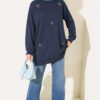 Cherry Embroidered Lace Tunic Navy Blue - immagine 2