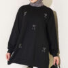 Cherry Embroidered Lace Tunic Black