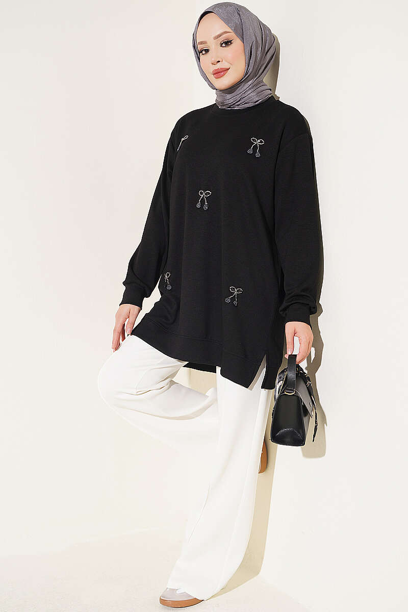Cherry Embroidered Lace Tunic Black - Imagen 2