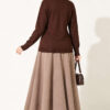 Cherry Embroidered Pique Cardigan Brown - Imagen 4