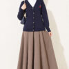 Cherry Embroidered Pique Cardigan Navy Blue - Image 2