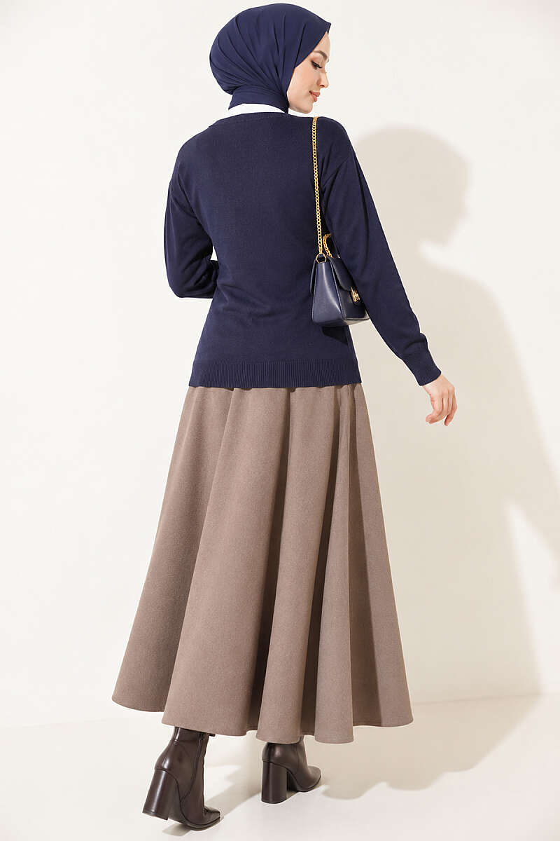Cherry Embroidered Pique Cardigan Navy Blue - Image 4