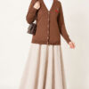 Cherry Embroidered Pique Cardigan Latte - الصورة 2