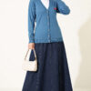 Cherry Embroidered Pique Cardigan Blue - الصورة 2