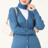 Cherry Embroidered Pique Cardigan Blue - الصورة 3