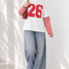Long-Sleeve Striped and Printed Tunic Red - Imagen 3