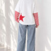 Long-Sleeve Striped and Printed Tunic Red - Imagen 4