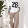 Long-Sleeve Striped and Printed Tunic Black - Imagen 2