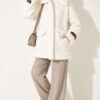 Sleeve-Shoulder Hem Pocket Plush Coat Dark Brown – Bild 2