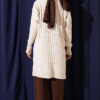 Buttoned Ribbed Mercerized Cardigan with Sleeve Cuffs Beige - Image 3