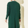 ⁦Buttoned Ribbed Mercerized Cardigan with Sleeve Cuffs Emerald⁩ - الصورة ⁦3⁩