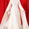 Long Sleeve Embellished Evening Dress with Cap Sleeves Ecru – Bild 3
