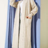 Buttoned Cuff Shawl Collar Knit Cardigan Beige - immagine 2