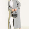 Buttoned Cuff Shawl Collar Knit Cardigan Grey - immagine 2