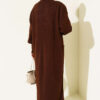 Buttoned Cuff Shawl Collar Knit Cardigan Brown - immagine 3