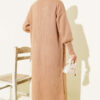 Buttoned Cuff Shawl Collar Knit Cardigan Latte - الصورة 3
